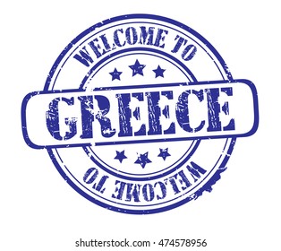 rubber stamp with text "welcome to Greece" on white, vector illustration