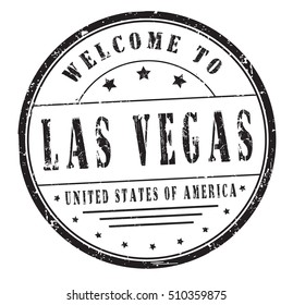 rubber stamp with text "welcome to Las Vegas, United States of America" on white, vector illustration