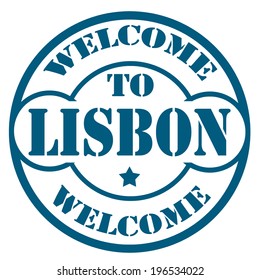 Rubber stamp with text Welcome To Lisbon,vector illustration
