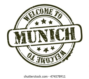 rubber stamp with text "welcome to Munich" on white, vector illustration