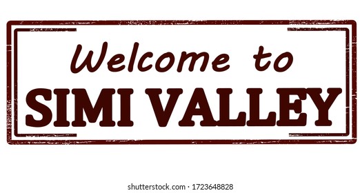 Rubber stamp with text welcome to Simi Valley inside, vector illustration