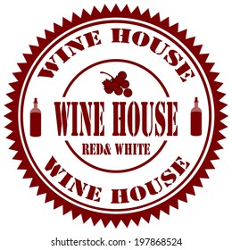 Rubber stamp with text Wine House,vector illustration