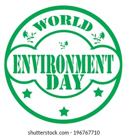 Rubber stamp with text World Environment Day,vector illustration