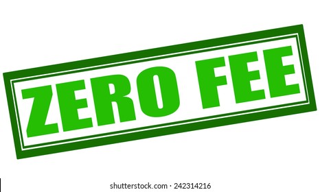 Rubber stamp with text zero fee inside, vector illustration