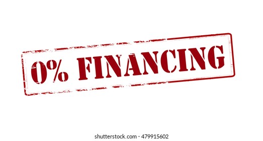 Rubber stamp with text zero percent financing inside, vector illustration