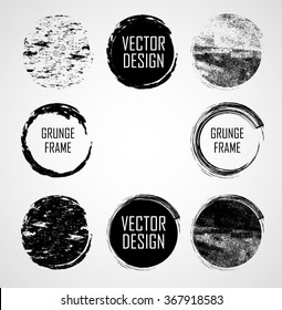 Rubber stamp texture. Grunge circle Collection. Banners, Can be used as Insignias,Logos,Icons,Labels, Frames or Badges. Retro shapes for Emblems.