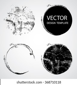 Rubber stamp texture. Grunge circle Collection. Banners, Can be used as Insignias,Logos,Icons,Labels, Frames or Badges. Retro shapes for Emblems.