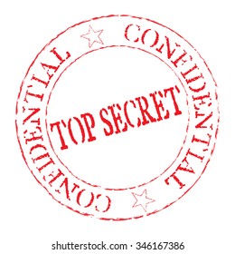 Rubber stamp with top secret vector