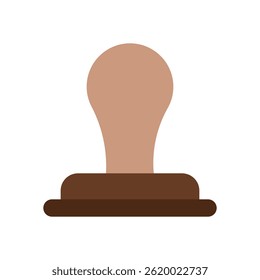 Vector de sello de goma para Aprobación y uso de oficina. Icono de sello tradicional con almohadilla de tinta para documentos y autorización