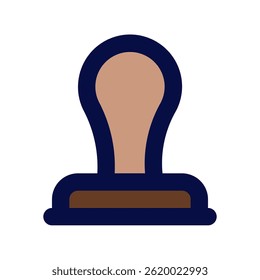 Rubber Stamp Vector for Approval and Office Use. Traditional stamp icon with ink pad for documents and authorization