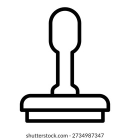 Rubber Stamp Vector Icon, User Interface Related Line Style Vector Icon.
