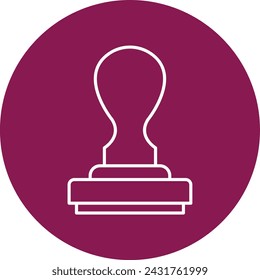 Rubber Stamp Vector Line Circle Icon