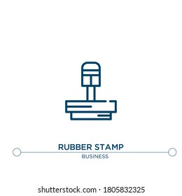 Rubber Stamp Vector Line Icon. Simple Element Illustration. Rubber Stamp Outline Icon From Business Concept. Can Be Used For Web And Mobile
