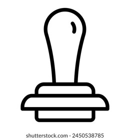 Diseño de iconos de línea de Vector de sello de goma