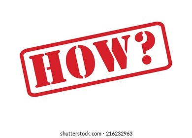 HOW? Rubber Stamp vector over a white background.