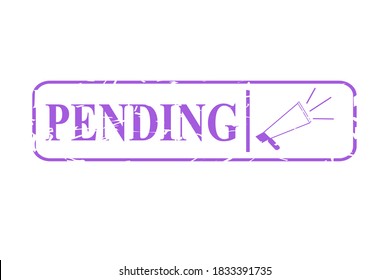 Rubber Stamp Vector Symbol Pending Purple 
