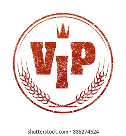 Rubber stamp Vip with crown and ears