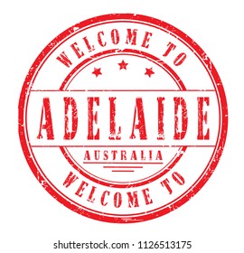 rubber stamp "welcome to Adelaide, Australia", vector illustration