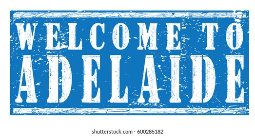 rubber stamp "welcome to Adelaide", vector illustration