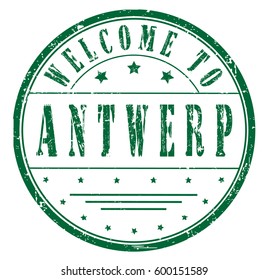 rubber stamp "welcome to Antwerp", vector illustration