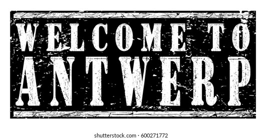 rubber stamp "welcome to Antwerp", vector illustration