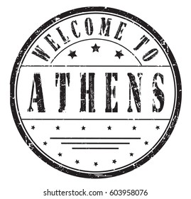 rubber stamp "welcome to Athens", vector illustration