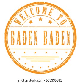 rubber stamp "welcome to Baden Baden", vector illustration
