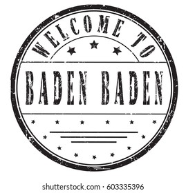 rubber stamp "welcome to Baden Baden", vector illustration