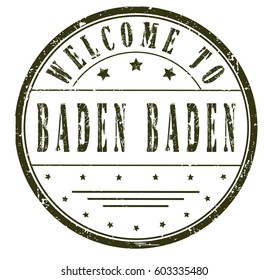 rubber stamp "welcome to Baden Baden", vector illustration