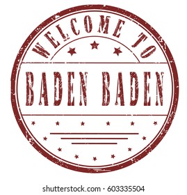 rubber stamp "welcome to Baden Baden", vector illustration