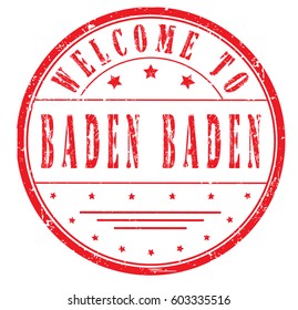rubber stamp "welcome to Baden Baden", vector illustration