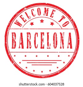 rubber stamp "welcome to Barcelona", vector illustration