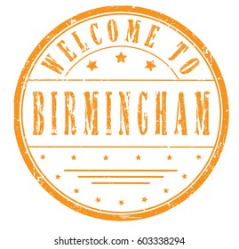 rubber stamp "welcome to Birmingham", vector illustration