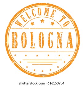 rubber stamp "welcome to Bologna", vector illustration
