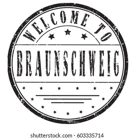 rubber stamp "welcome to Braunschweig", vector illustration