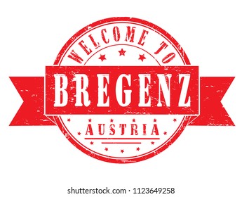 rubber stamp "welcome to Bregenz, Austria", vector illustration