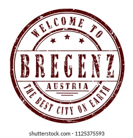 rubber stamp "welcome to Bregenz, Austria", vector illustration