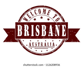 rubber stamp "welcome to Brisbane, Australia", vector illustration