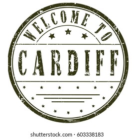 rubber stamp "welcome to Cardiff", vector illustration