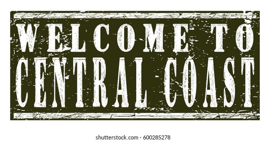 rubber stamp "welcome to Central Coast", vector illustration