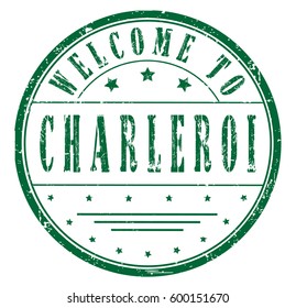 rubber stamp "welcome to Charleroi", vector illustration