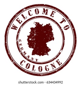 rubber stamp "welcome to Cologne, Germany", vector illustration