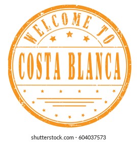 rubber stamp "welcome to Costa Blanca", vector illustration