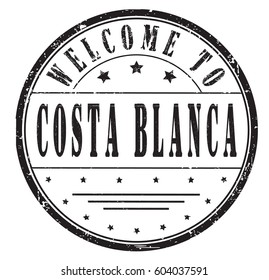 rubber stamp "welcome to Costa Blanca", vector illustration