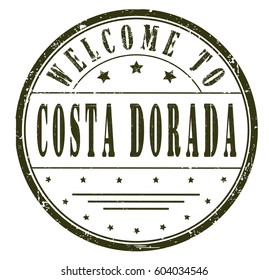 rubber stamp "welcome to Costa Dorada", vector illustration