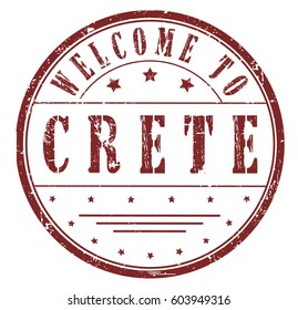 rubber stamp "welcome to Crete", vector illustration
