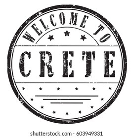 rubber stamp "welcome to Crete", vector illustration