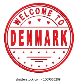 rubber stamp "welcome to Denmark", vector illustration