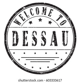 rubber stamp "welcome to Dessau", vector illustration