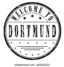 rubber stamp "welcome to Dortmund", vector illustration